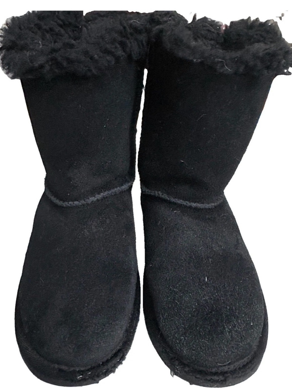 UGG Kids Bailey Bow Iridescent Boots Black Size 1 Toddler 1153634K Front Wear